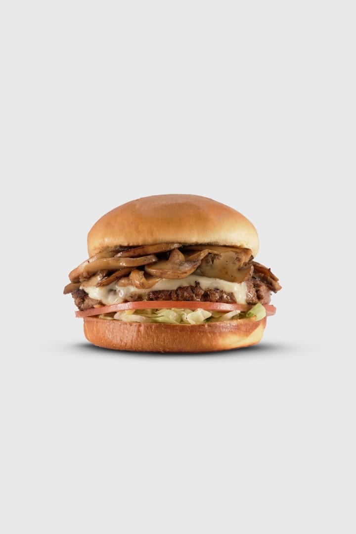 Mushroom Swiss Burger.